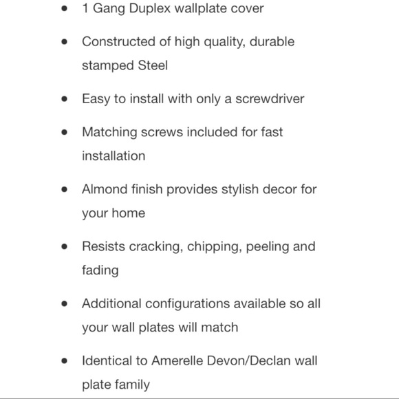 3 HAMPTON BAY STEEL WALL PLATES - STYLE=DECLAN & COLOR=ALMOND - Picture 5 of 16